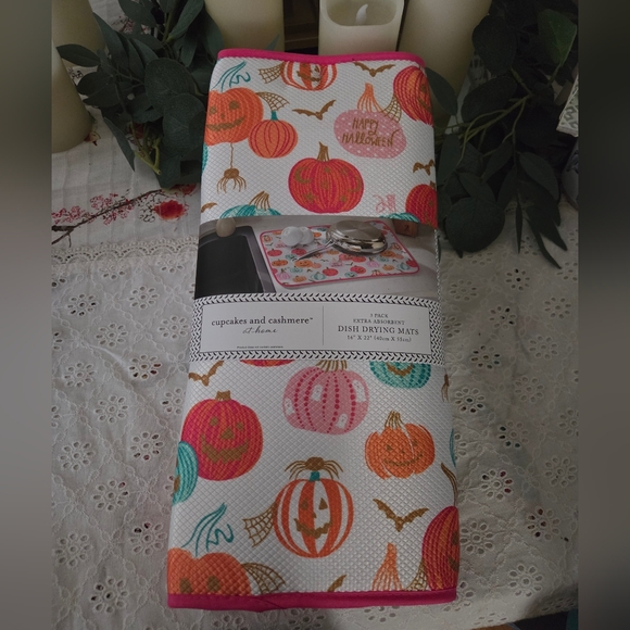 cupcakes & cashmere Other - cupcakes & cashmere Colorful Pumpkin Dish Drying Mat